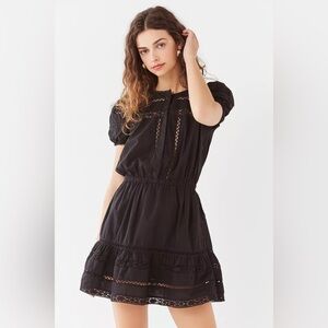 🖤 Urban Outfitters Luna Crotchet Button-Down Mini Dress